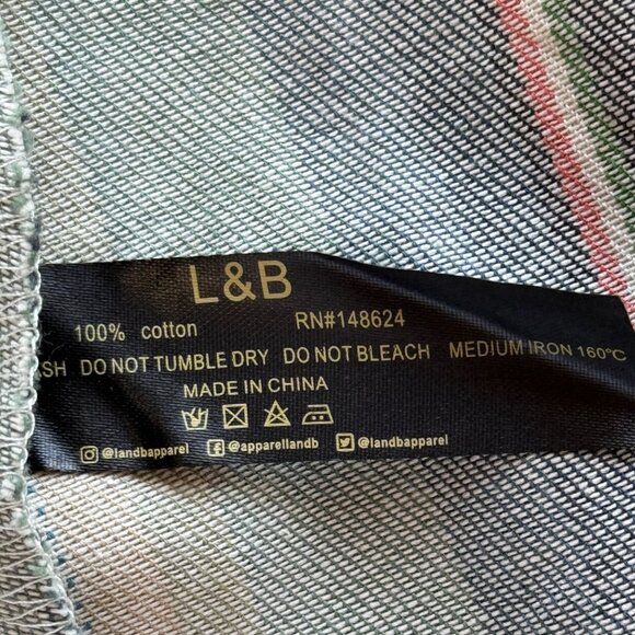 Striped Sleeveless Waterfall Hem Cardigan Vest By L&B Multicolor Size S - Picture 6 of 7